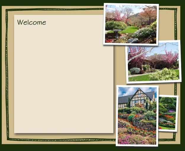 Naturescape Designs welcome page image with photos of landscaping
